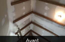 Poutres et plafond avant peinture